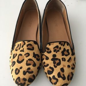 J. CREW Leopard Print Smoking Loafers